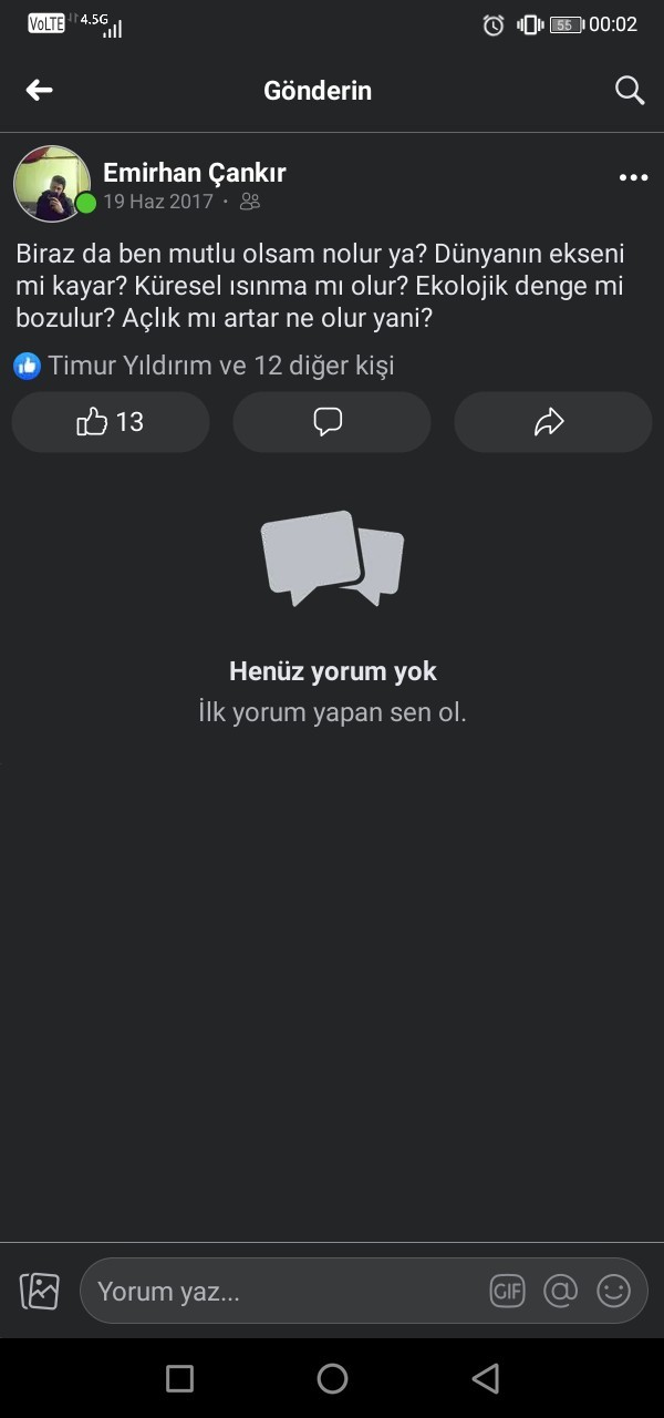 Birazda biz mutlu olsak ne olur cidden ya?