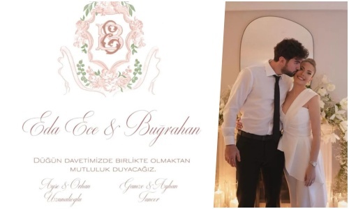 Eda Ece düğün davetiyesi