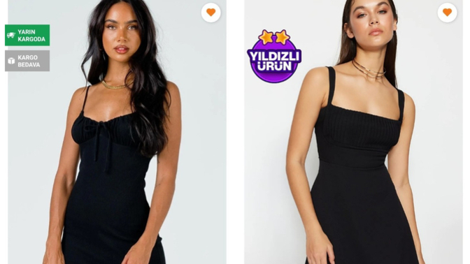 Trendyol'da bulunan bu iki elbiseden hangisini almalıyım?