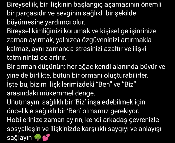 Bireysel kimliğinizi koruyup kişisel gelişiminize önem veriyor musunuz?