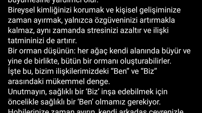 Bireysel kimliğinizi koruyup kişisel gelişiminize önem veriyor musunuz?