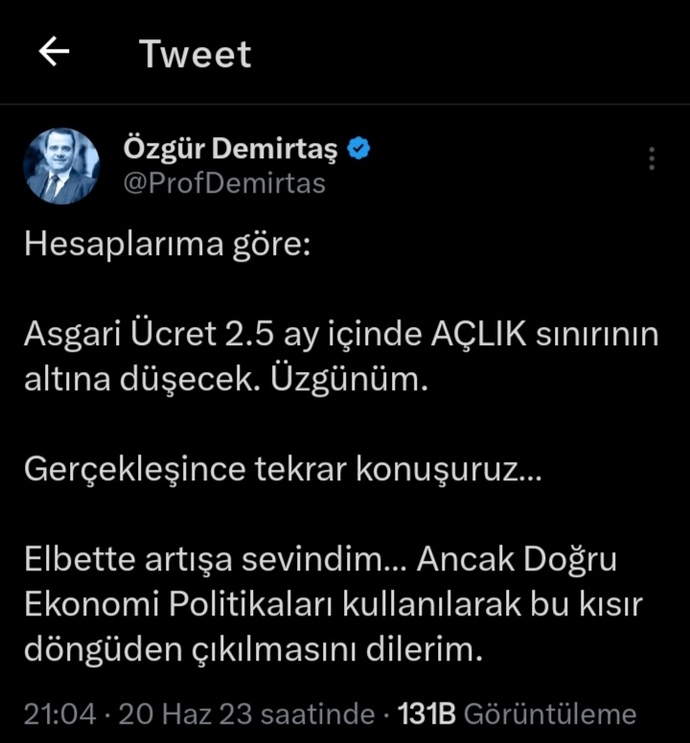 Asgari ücrete dair...
