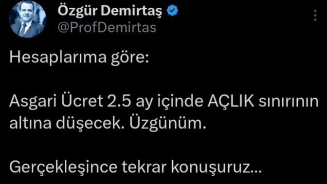 Özgür Demirtaş'ın öngörülerine katılıyor musunuz?