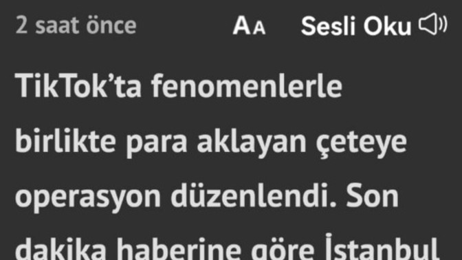 Tiktok üzerinden kara para aklandiğı ortaya çıkmiş,120 kisi göz altında, bu konu hakkinda ne duşunuyorsunuz?