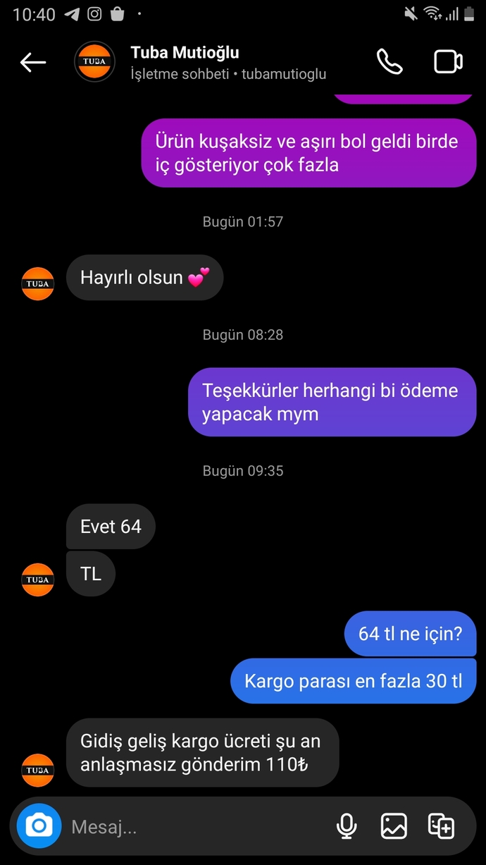 Değişim yapacağım 64 tl ne için anlamdm?
