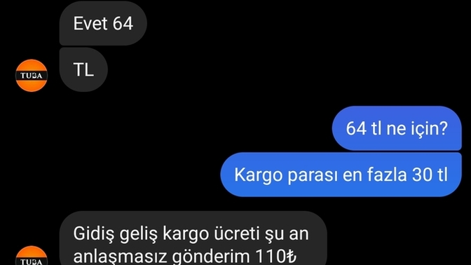 Değişim yapacağım 64 tl ne için anlamdm?