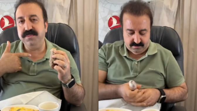 Masterchef Mehmet, uçakta şırdanla video çekip paylaştığı için THY'den 6 ay bilet alamayacak! Şırdan seviyor musunuz?