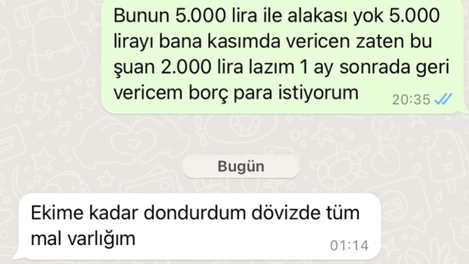 Zamanında 20.000 borç verdiğiniz insandan siz borç istediğinizde böyle cevap verse ne yaparsınız?
