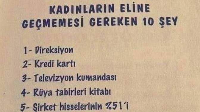 Kadınların eline geçmemesi gereken 10 şey böyleymiş. Sizce doğru mu?