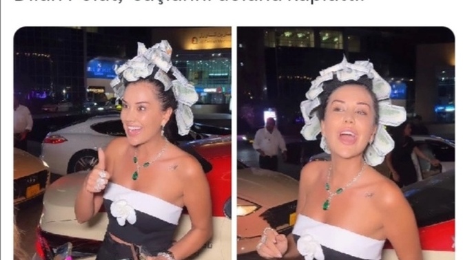 Dilan Polat, Saçlarına dolarlarını takarak geziyor, nasıl görünüyor sence?