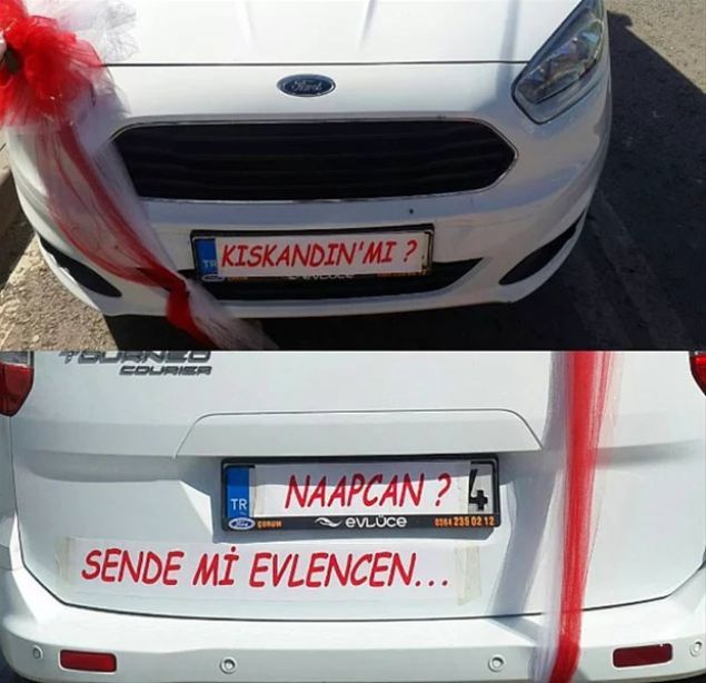Evlenirken gelin arabanızın arkasına ne yazdıracaksınız?