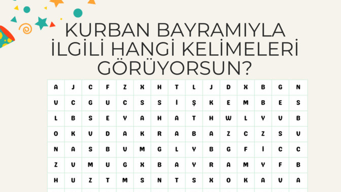 Kelime oyunu seven KScan'lar buraya! Kurban bayramıyla ilgili hangi kelimeleri gördün 💃?