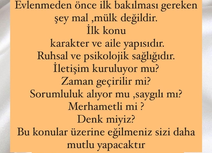 Size göre evlenmeden önce ilk bakılması gereken nokta ne olmalı?