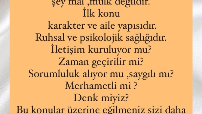 Size göre evlenmeden önce ilk bakılması gereken nokta ne olmalı?
