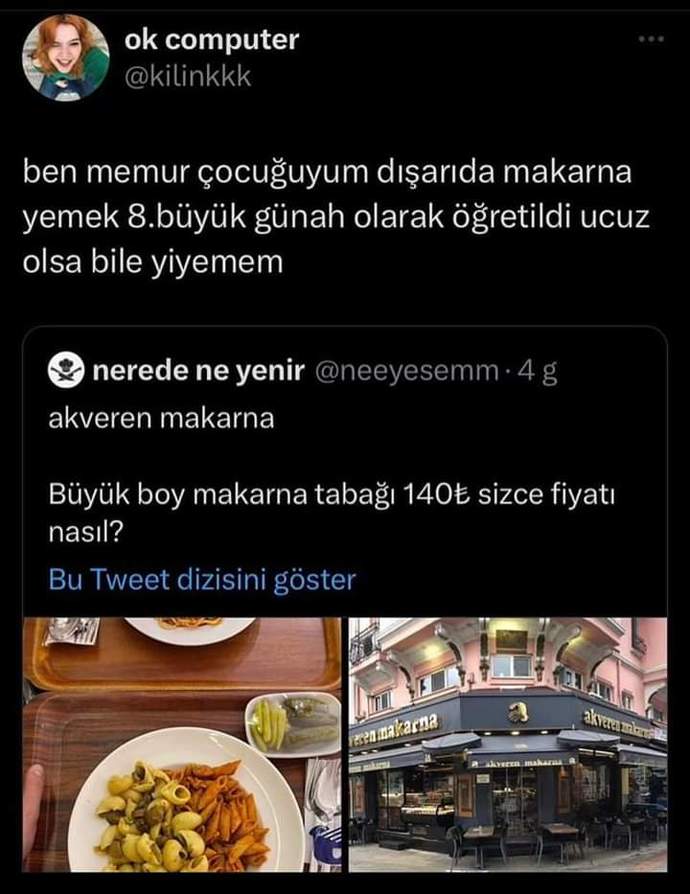 Sizde de dışarıda makarna yemek günah sayılıyormu 🥴?