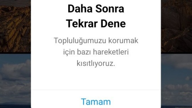 Instagramda bir sorunum var?