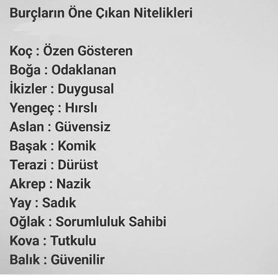 Burcunuzun öne çıkan nitelikleri nelermiş?