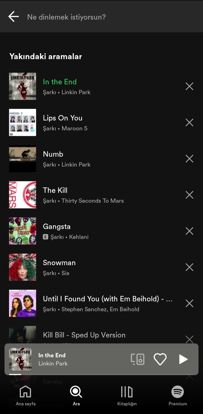 En sonki Spotify arama listeniz nasıl?