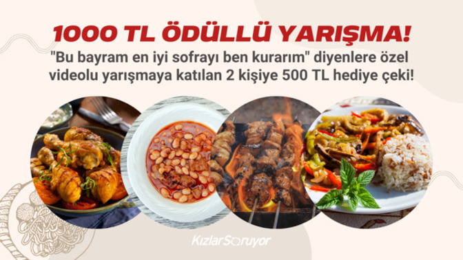 "Bu bayram en iyi sofrayı ben kurarım" diyenlere özel yarışma başlıyorr! 🍽 Bayram yemeğinle videolu yarışmaya katılmaya var mısın?