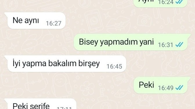 Peki ye pekiyle karşılık veren böyle konuşan Bi erkeği napayim da?