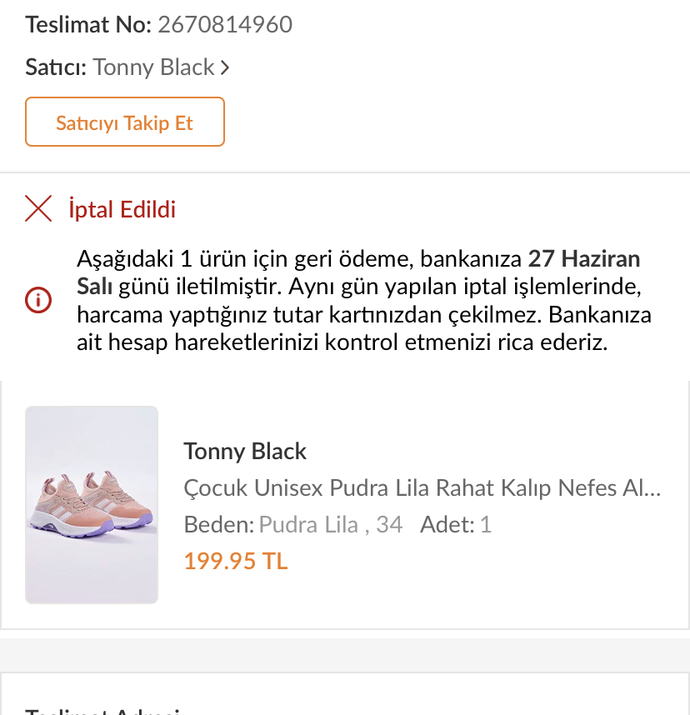 Arkadaşlar trendyoldan aynı gün sipariş iptali yapan var mı?