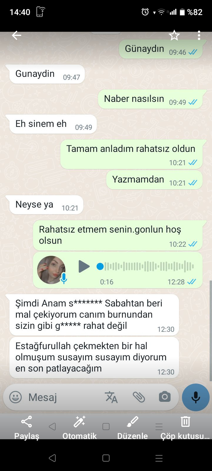 Eski sevgilim böyle yazdı ne yazmaliyim?