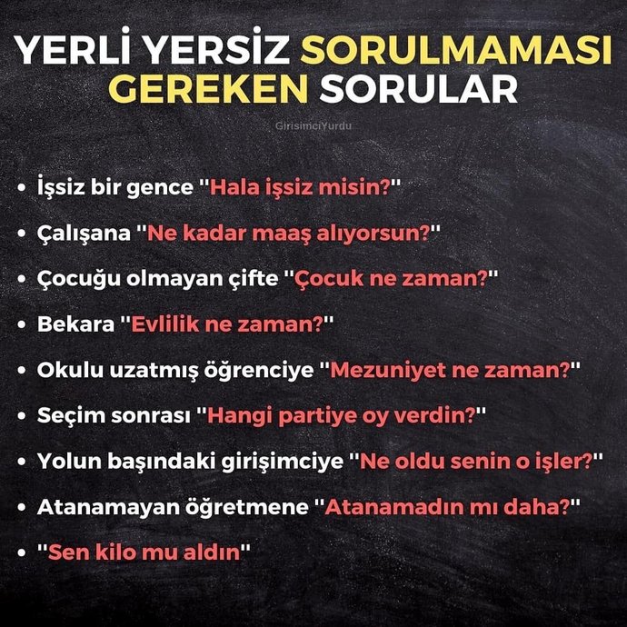 Duymaktan sıkıldığınız sorular var mı?