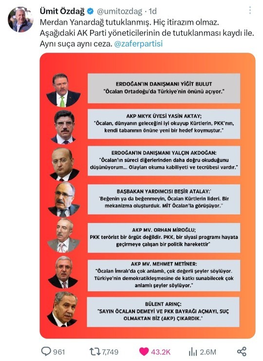 Merdan Yanardağ terör elebaşı Abdullah Öcalan hakkındaki sözleri nedeniyle tutuklandı ne düşünüyorsunuz?