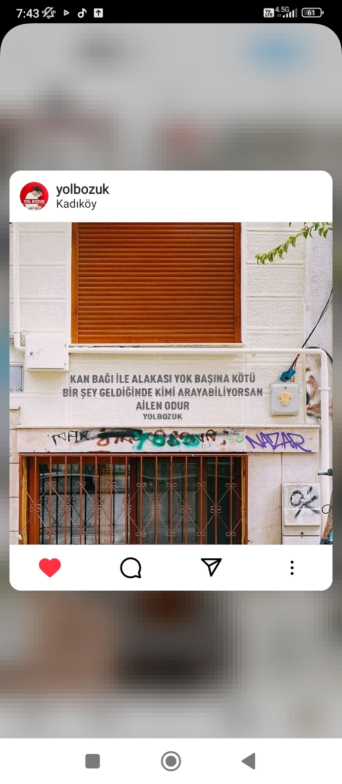 "Önümüzde dağlar düşmanlar eğilsin, ben varım yanında yalnız değilsin " diyeninden bir dost aile midir