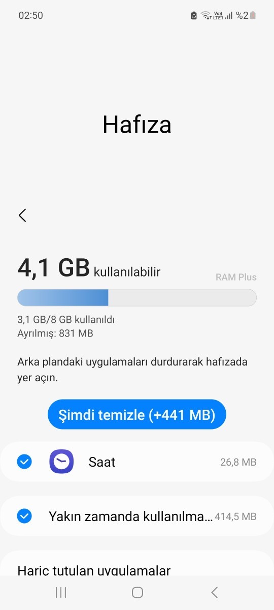 Temizle yazısına basinca nolur?