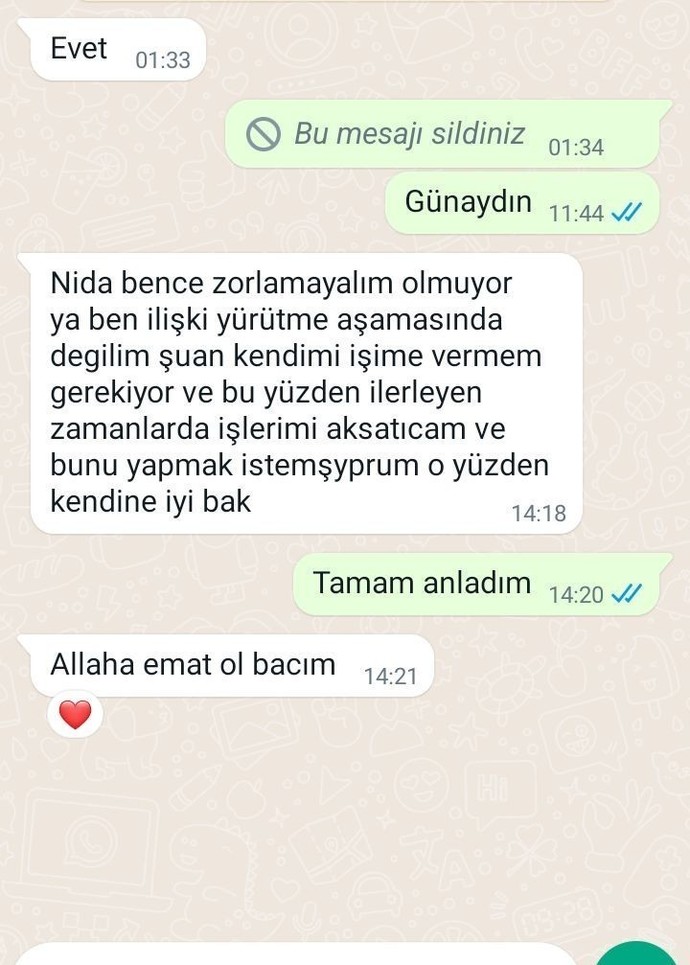 Onu kaybetmek istemiyorum. Karşılık olarak ne cevap yazabilirim?
