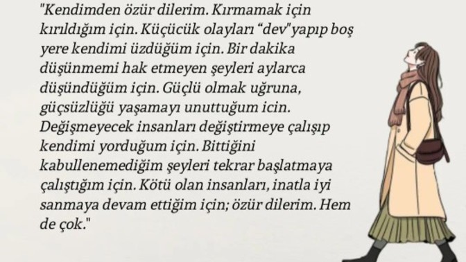 Kendinden özür dilemen gereken bir olay yaşadınız mı?
