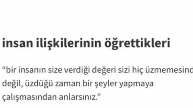 İnsanlarla olan ilişkilerin sana ne öğretti?