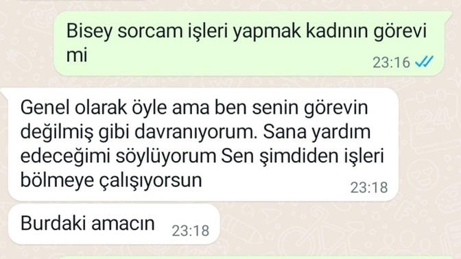 İkimiz de veteriner hekimiz. Evlenince ev işleri sende diyor, eşit olması gerekmez mi?