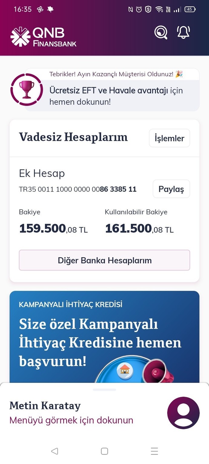 Şu an cebinde ne kadar var?