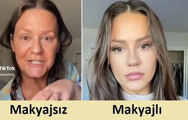 Makyajsız ve makyajlı hali gündem oldu! Sizin de makyajlı ve makyajsız haliniz arasında böyle fark oluyor mu?