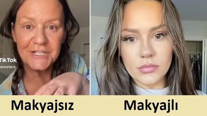 Makyajsız ve makyajlı hali gündem oldu! Sizin de makyajlı ve makyajsız haliniz arasında böyle fark oluyor mu?