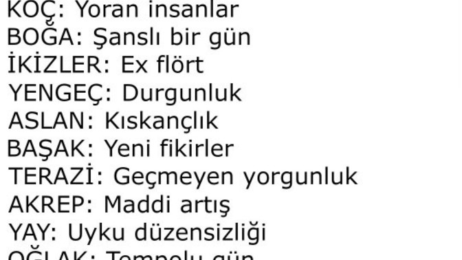 Burcunuza göre bugün gündeminiz nasıl?