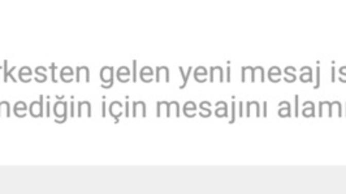 Mesaj ulaşmadı anlamına mi geliyor?