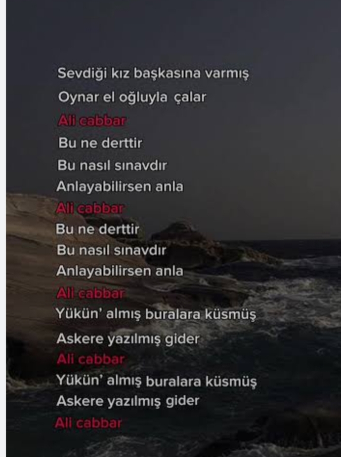 Eyy Ali cabbar acaba sen ne yaptın sevdiğin kizi almak için hep giden mi suçlu