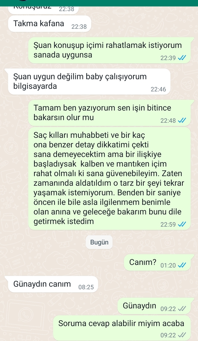 1 aylık flört sonucu 3 günlük sevgiliyiz ve mesajlaşmamız bu şekilde ne yapmam lazım sizce?