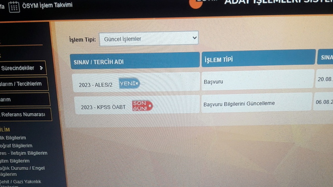 Hemşire, öğretmen vs atama tercihleri bu ekrandan mı yapılıyor?