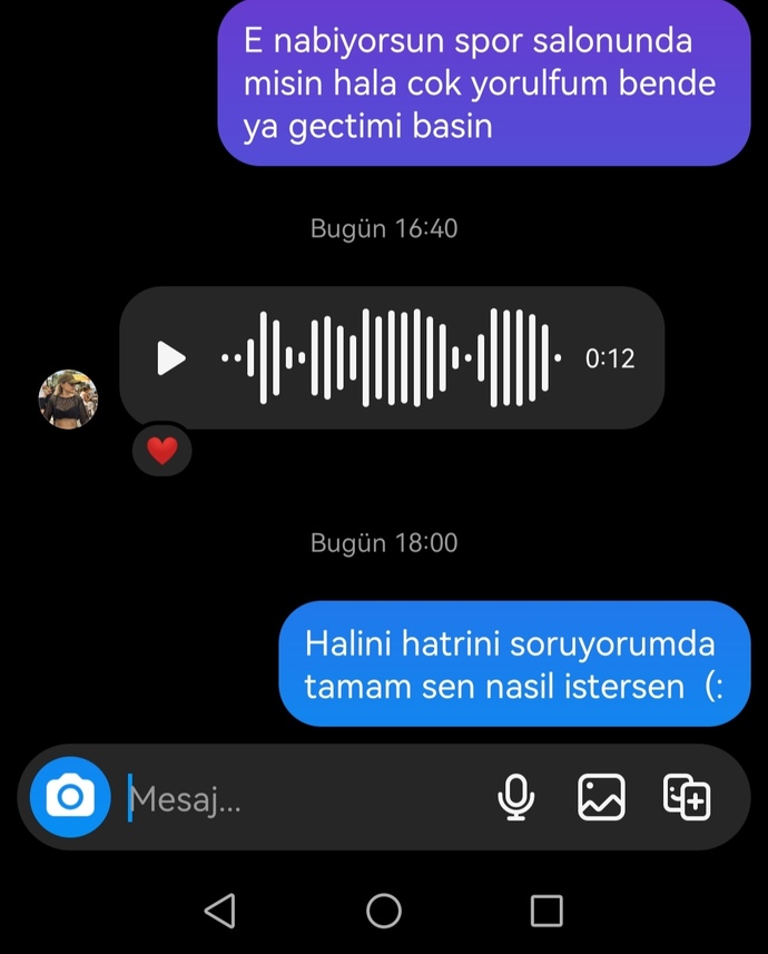 Bana önemli bisey yoksa yazma neden der bi kız?