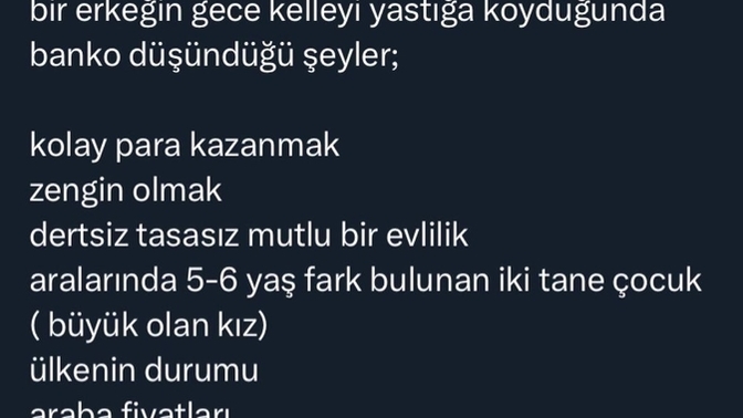 Erkekler geceleri ne düşünür?