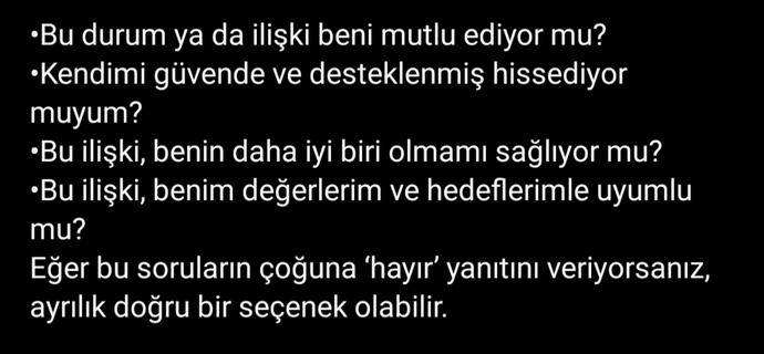 Hangi koşullarda ayrılığı düşünürsünüz? Ayrılık için sebepleriniz nelerdir?