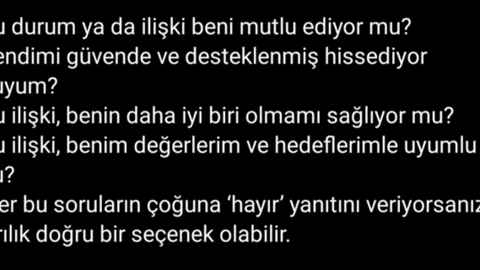 Hangi koşullarda ayrılığı düşünürsünüz? Ayrılık için sebepleriniz nelerdir?