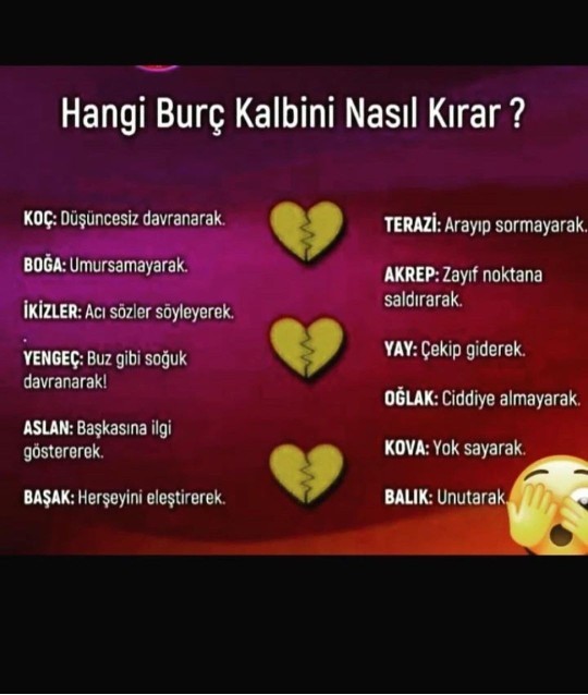Burcuna göre nasıl kalp kırarsın?