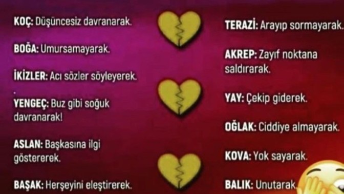 Burcuna göre nasıl kalp kırarsın?