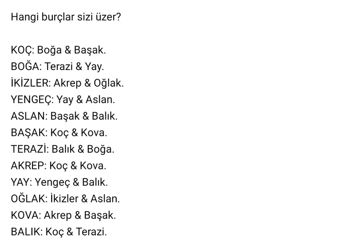 Hangi burçlar sizi üzer?