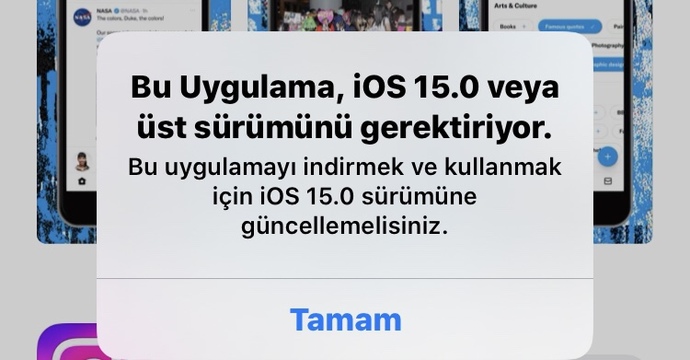 İPhone 6s uygulama indirmek için iOS 15.0 sürümü istiyor, bunun çözümü var mı?